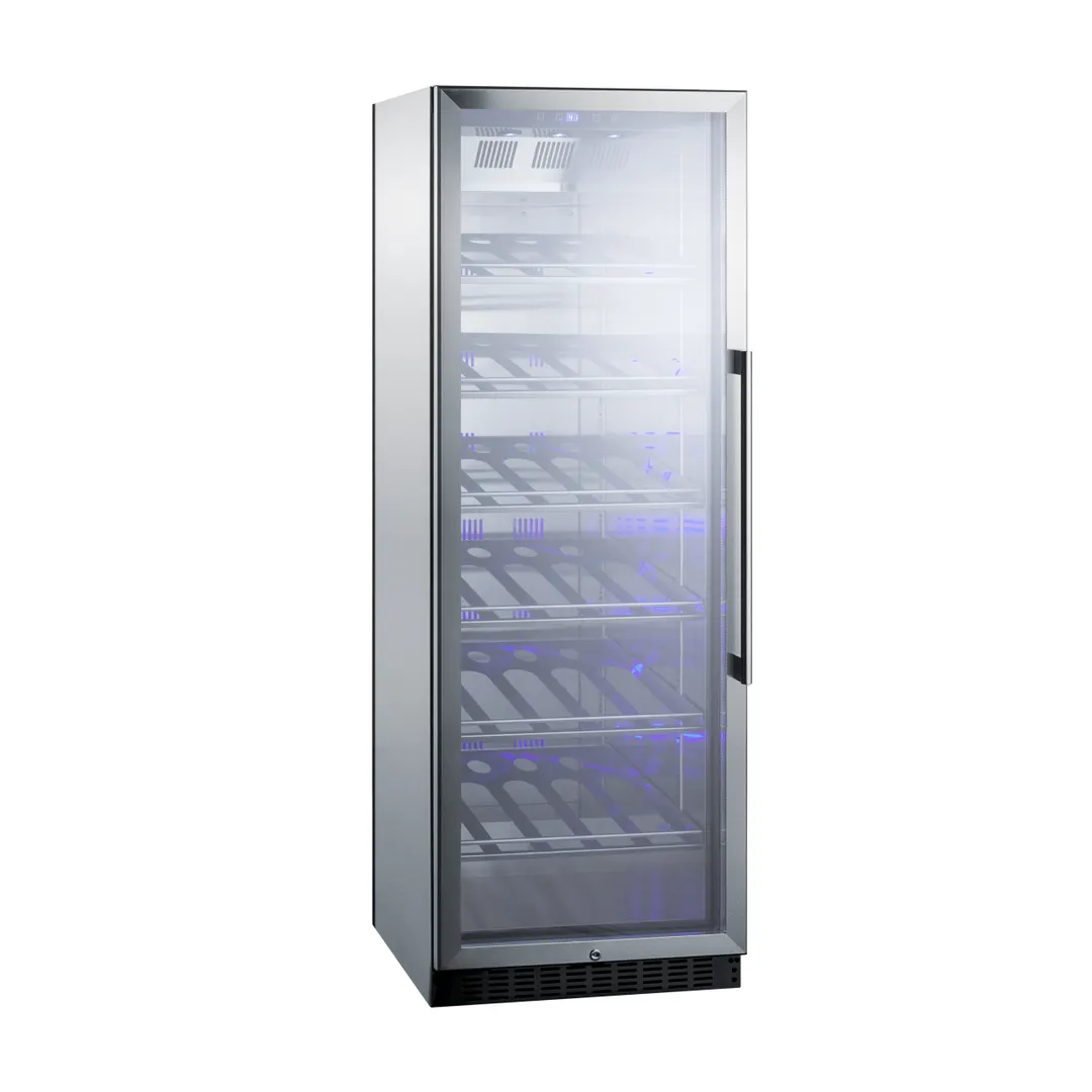 Summit SCR1401LHCHCSS 24" Glass Door Wine Refrigerator, Single Temperature, 35 Bottles