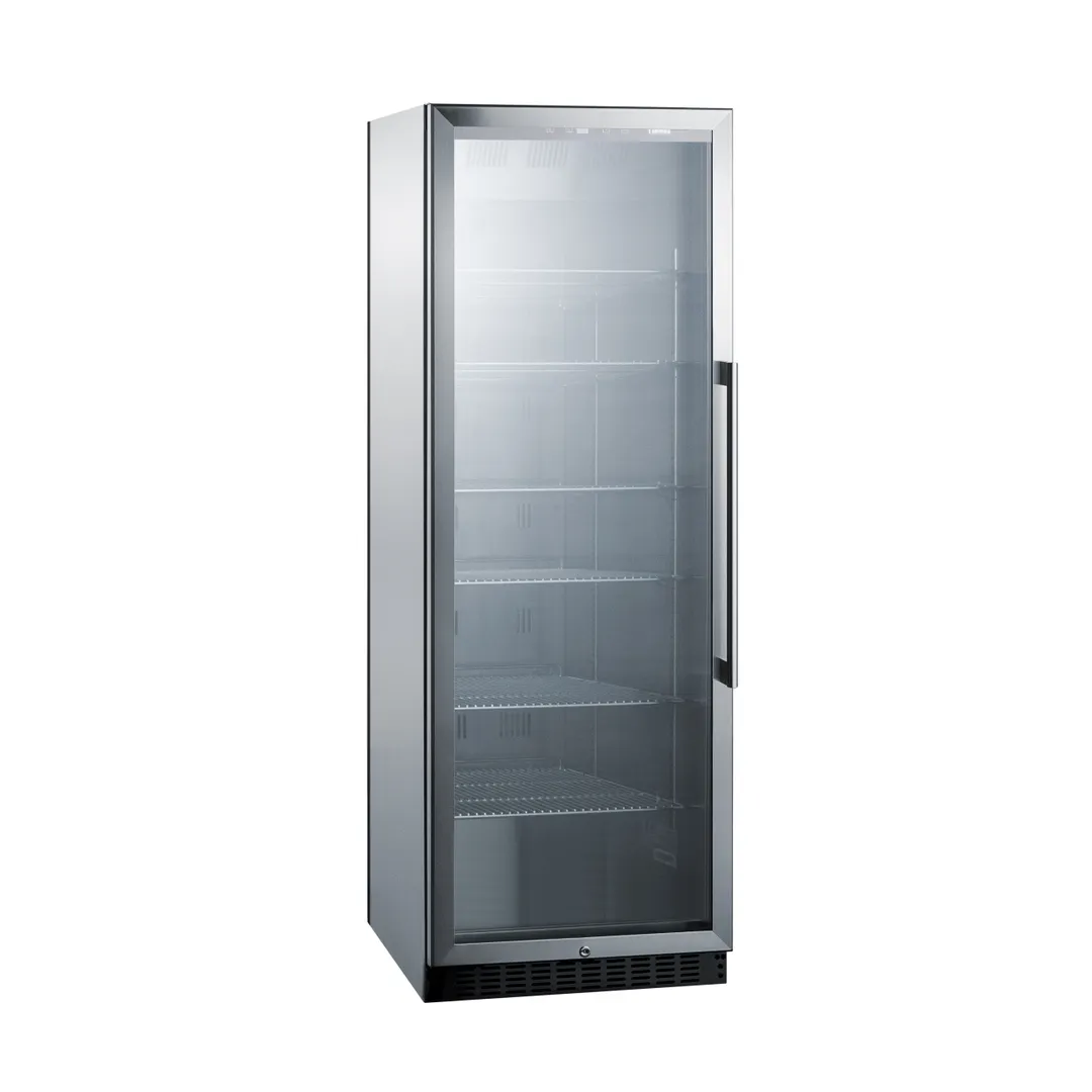 Summit SCR1401LHCSS 24" Beverage Center w/ Left Hinged Glass Door, Stainless Steel, 12.6 cu.ft