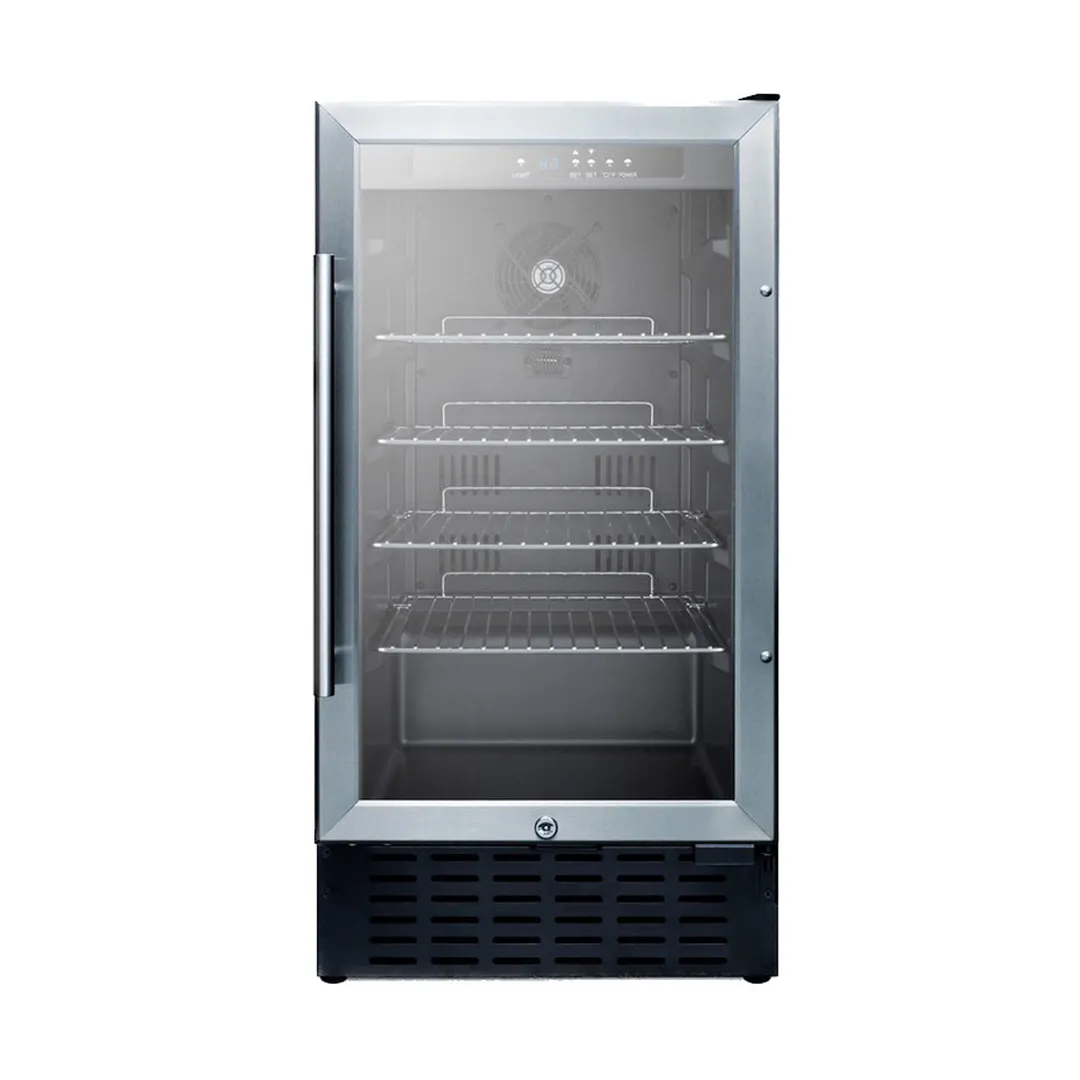 Summit SCR1841BCSSADA 18" Beverage Center with Glass Door, Stainless Steel, 2.7 cu.ft