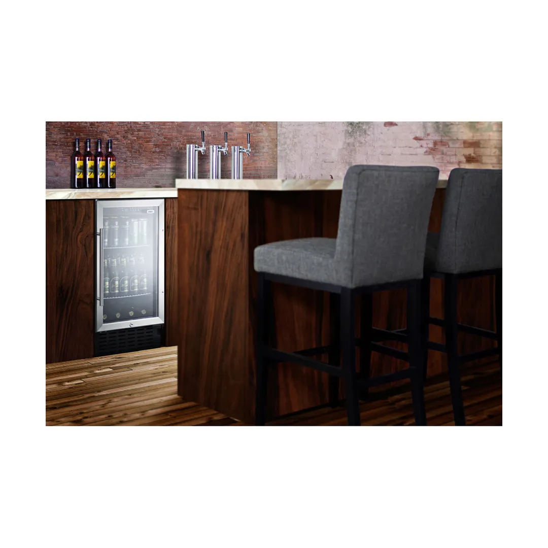 Summit SCR1841BCSSADA 18" Beverage Center with Glass Door, Stainless Steel, 2.7 cu.ft
