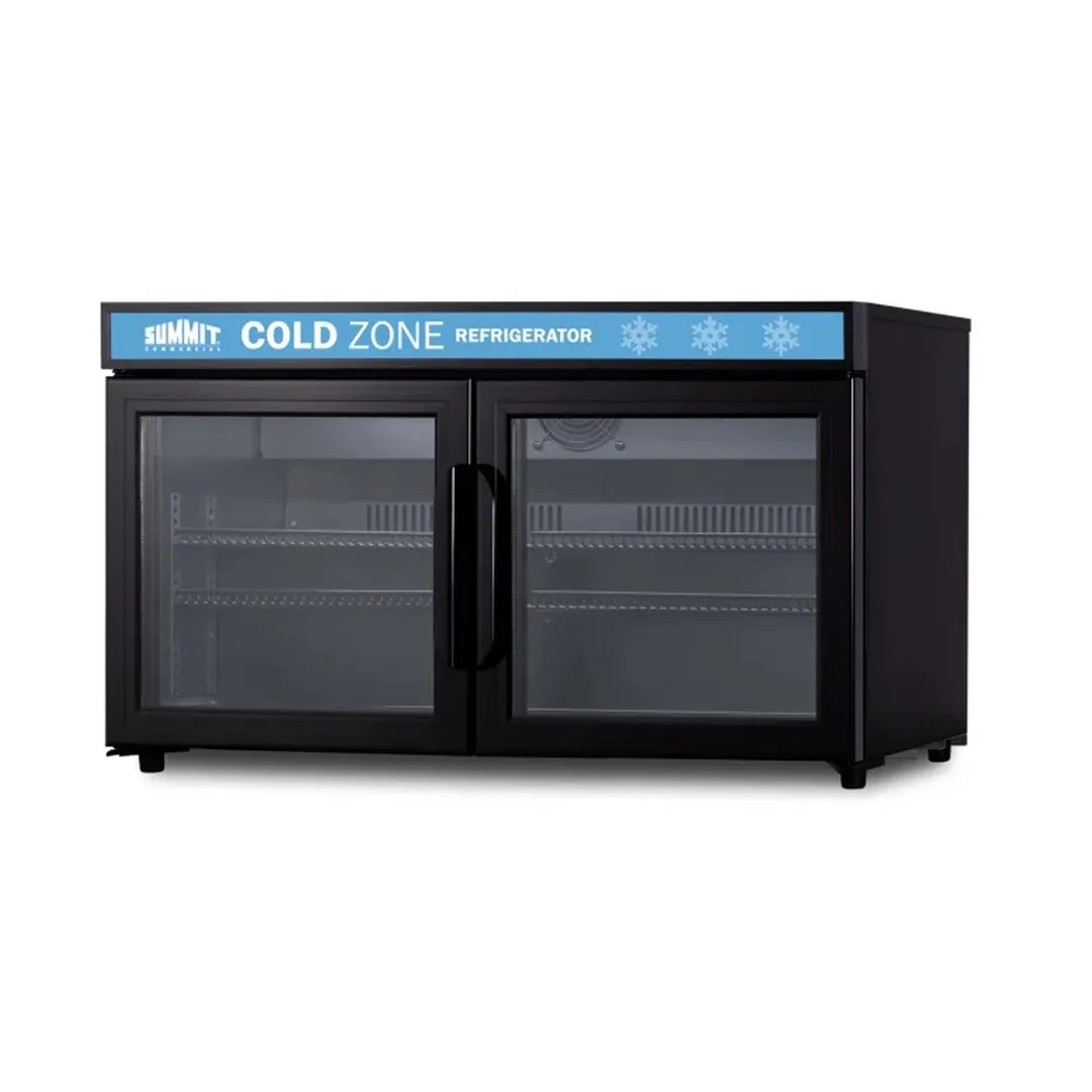 Summit SCR3502D 36" Countertop Beverage Refrigerator, 3.2 cu.ft., Black French Swing Doors, 115V
