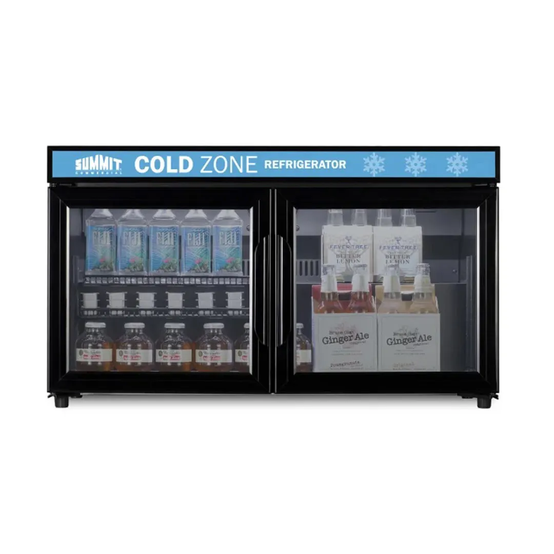 Summit SCR3502D 36" Countertop Beverage Refrigerator, 3.2 cu.ft., Black French Swing Doors, 115V