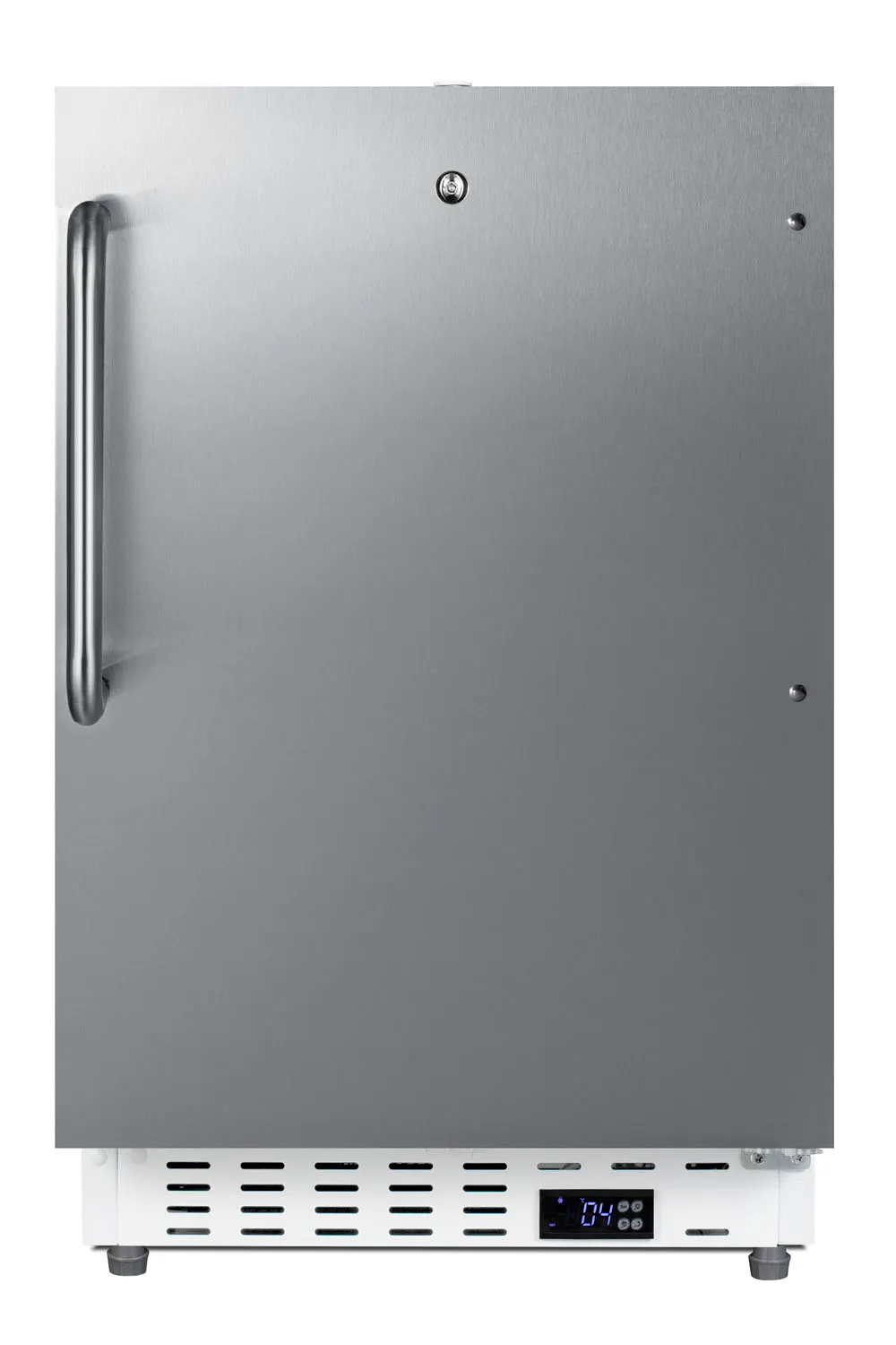 Summit SCR504SSTBADA 20" Undercounter Refrigerator in White, Stainless Steel Door, 3.3 cu. ft.