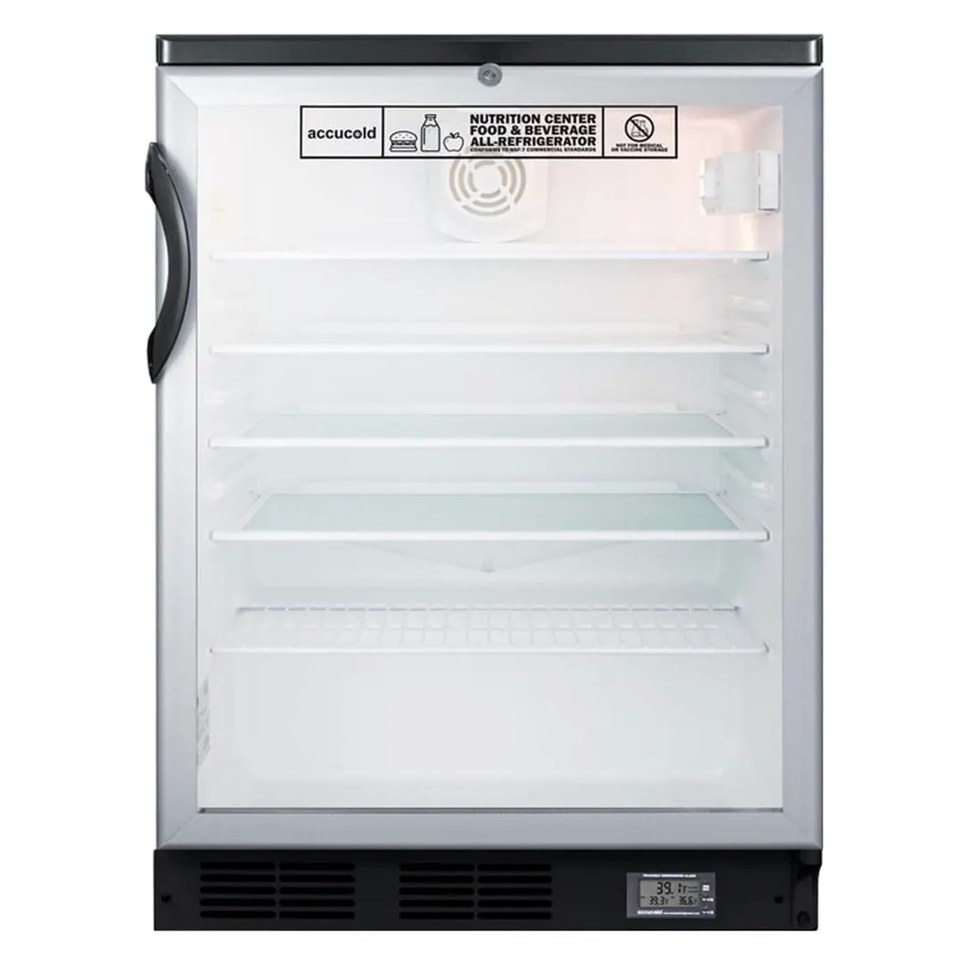 Accucold SCR600BGLBINZ Built-in Glass Door Undercounter Nutrition Center Refrigerator, 5.5 cu. ft.