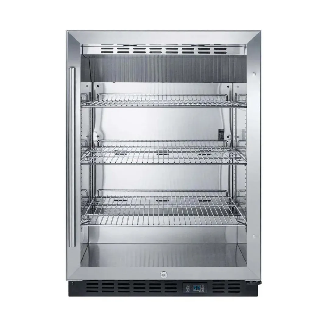 Summit SCR610BLCSS 24" Beverage Merchandiser, 5.0 cu ft, Steel Exterior, Shelves, Door, ENERGY STAR®