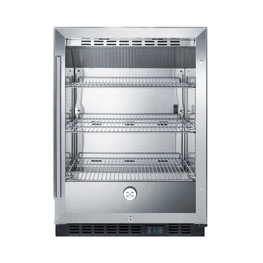 Summit SCR610BLCSS 24" Beverage Merchandiser, 5.0 cu ft, Steel Exterior, Shelves, Door, ENERGY STAR®