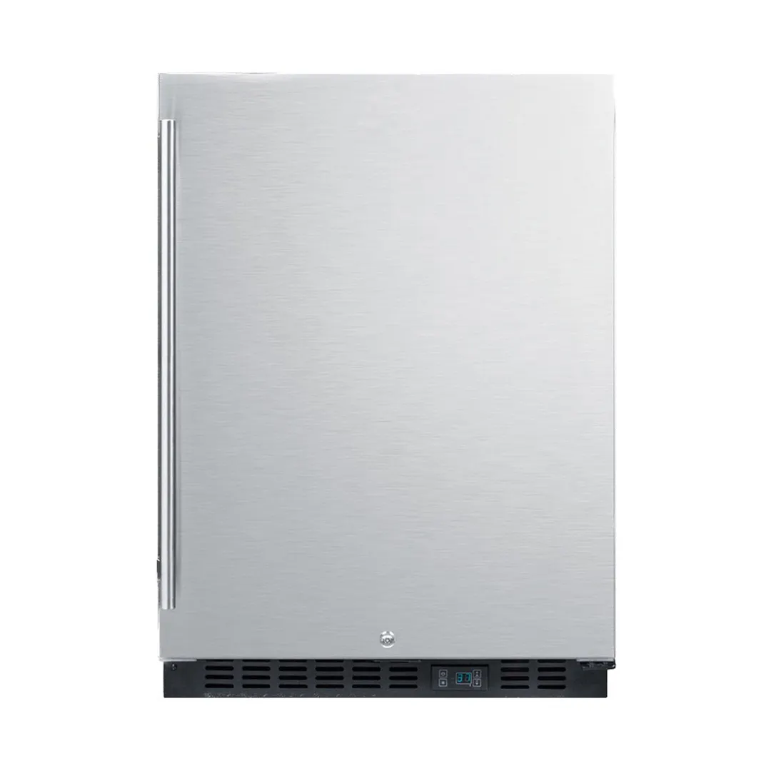 Summit SCR610BLSDCSS 24" One Door Undercounter Refrigerator in Stainless Steel, 5 cu. ft.