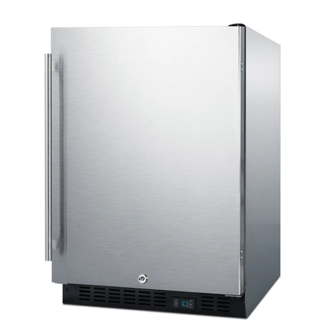 Summit SCR610BLSDCSS 24" One Door Undercounter Refrigerator in Stainless Steel, 5 cu. ft.