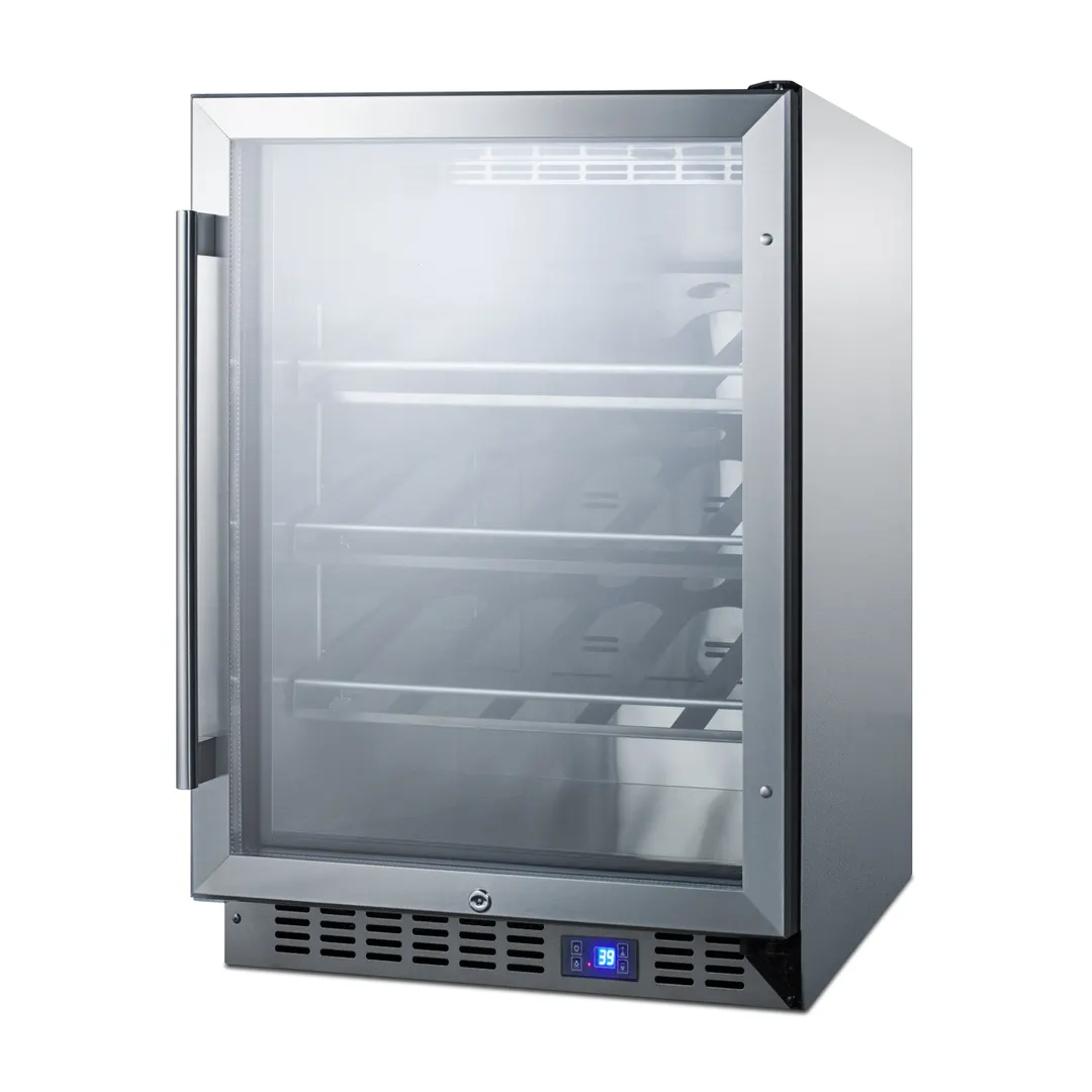 Summit SCR611GLOSCH 23" Glass Door Wine Refrigerator, Single Temperature, 20 Bottles
