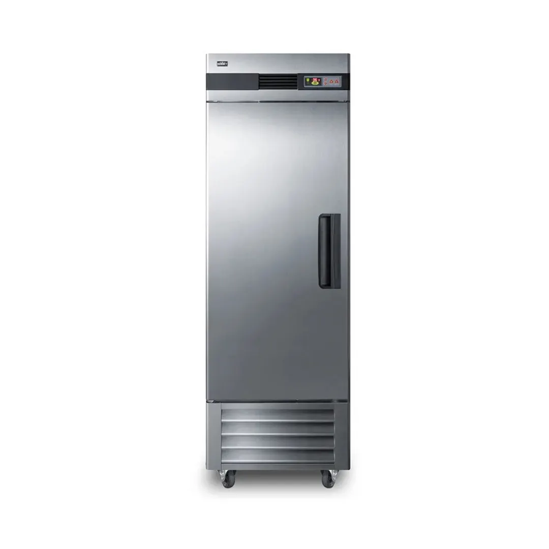 Summit SCRR232LH 28" 1-Section Reach-In Refrigerator w/ Left Hinged Solid Door, Bottom Mount, Stainless Steel, 23 cu. ft.
