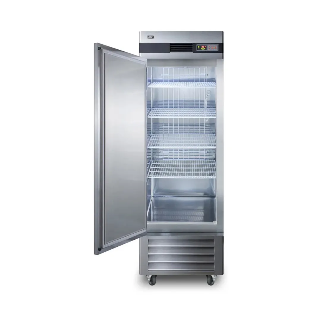 Summit SCRR232LH 28" 1-Section Reach-In Refrigerator w/ Left Hinged Solid Door, Bottom Mount, Stainless Steel, 23 cu. ft.