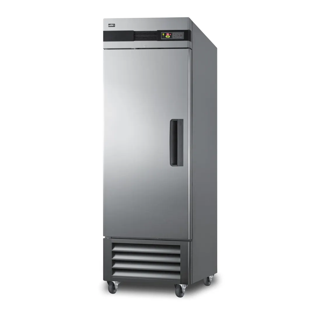 Summit SCRR232LH 28" 1-Section Reach-In Refrigerator w/ Left Hinged Solid Door, Bottom Mount, Stainless Steel, 23 cu. ft.