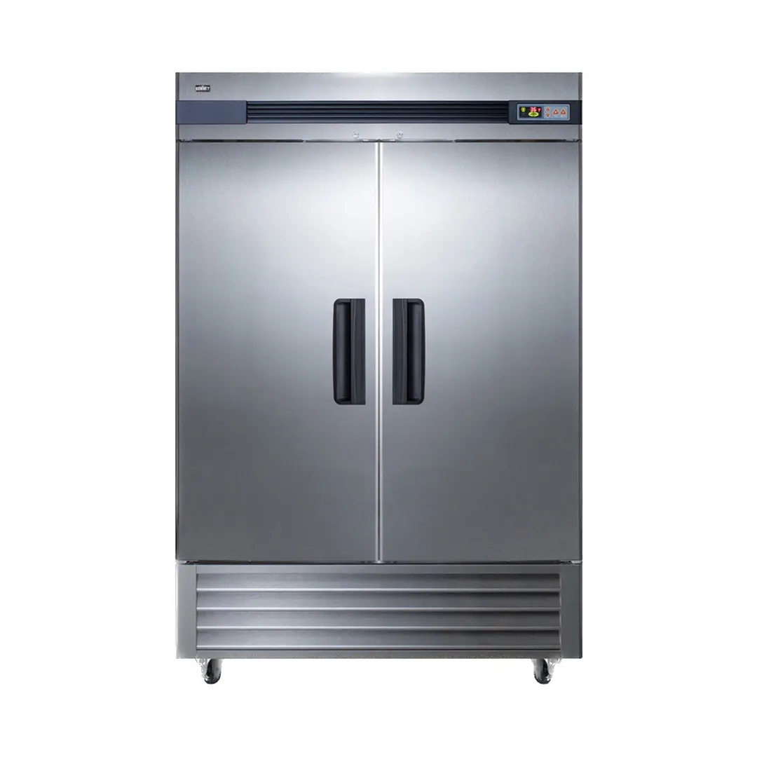 Summit SCRR492 56" 2-Section Reach-In Refrigerator w/ 2 Solid Doors, Bottom Mount, Stainless Steel, 49 cu. ft.