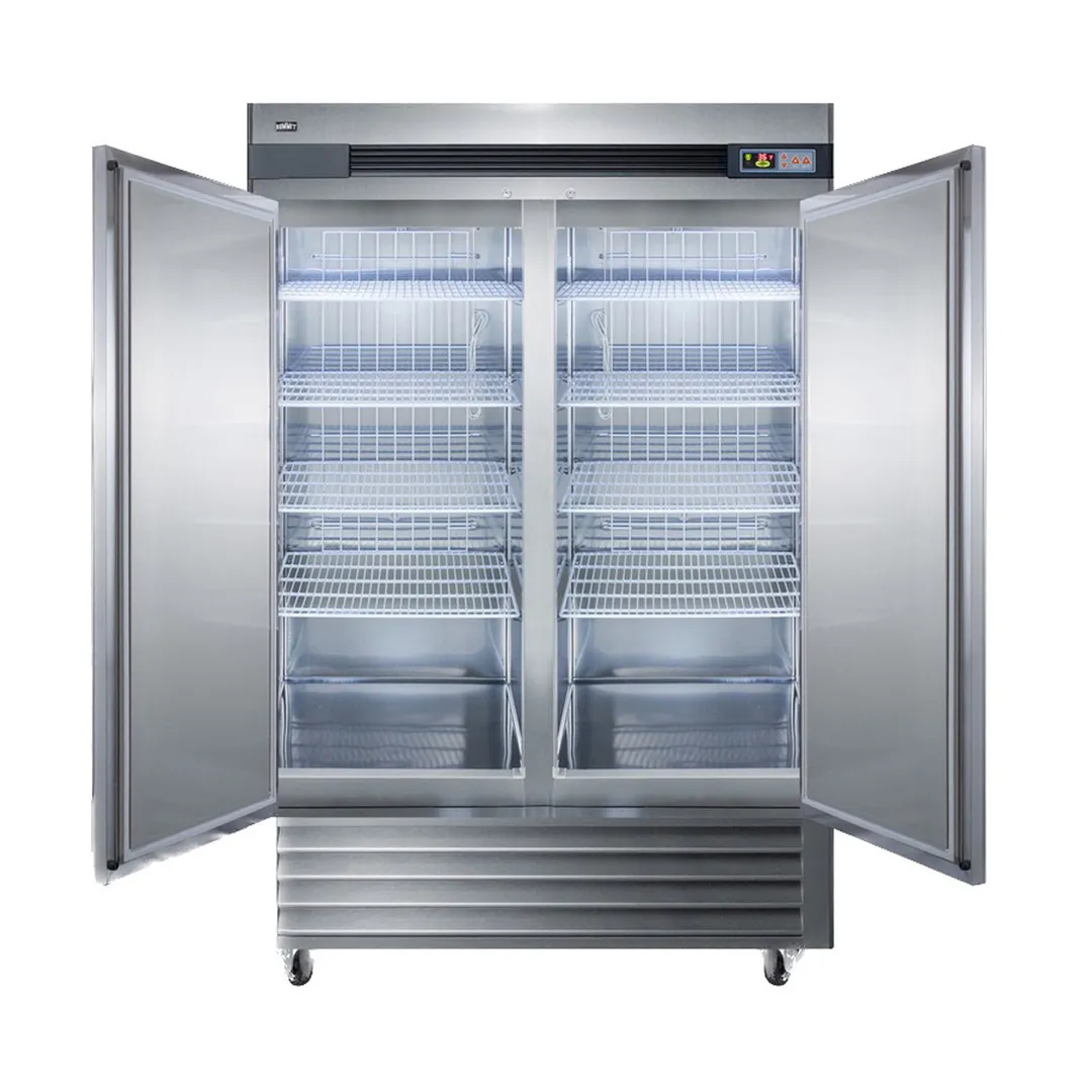 Summit SCRR492 56" 2-Section Reach-In Refrigerator w/ 2 Solid Doors, Bottom Mount, Stainless Steel, 49 cu. ft.