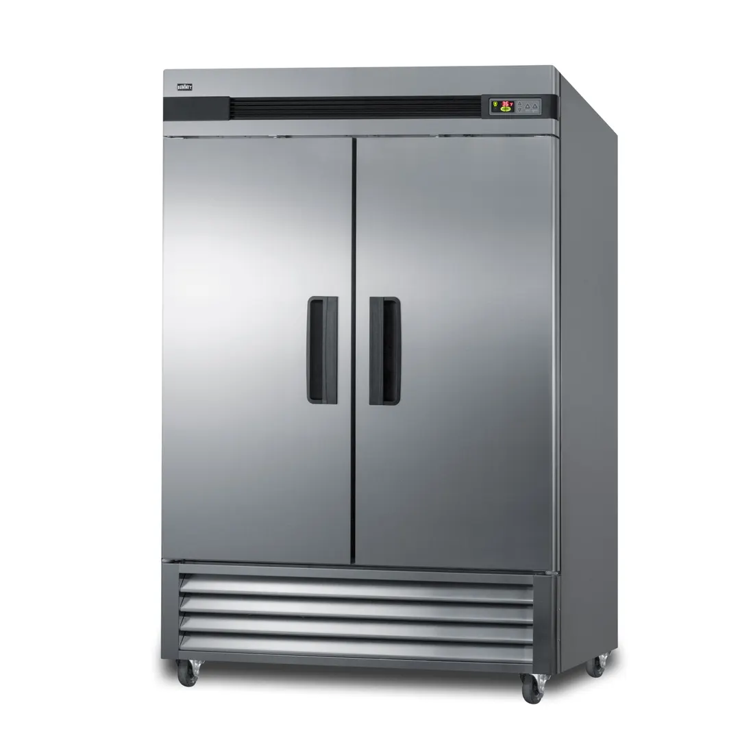Summit SCRR492 56" 2-Section Reach-In Refrigerator w/ 2 Solid Doors, Bottom Mount, Stainless Steel, 49 cu. ft.