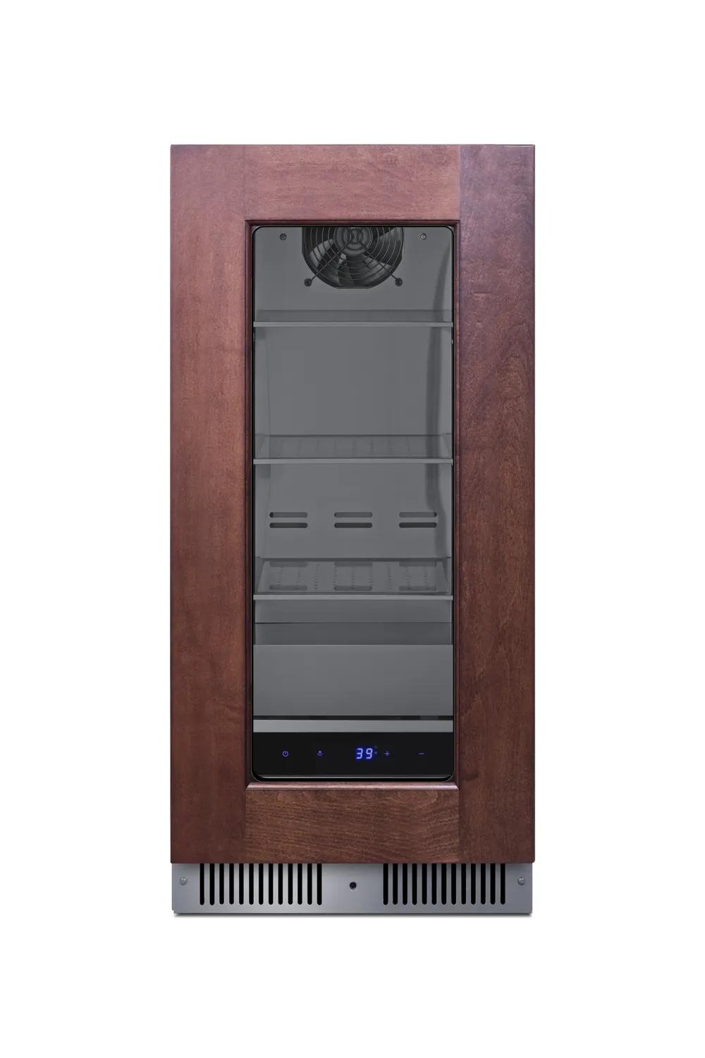 Summit SDHG1533PNR - 15" Glass Door Refrigerator, 1.9 cu.ft., Black Panel‑Ready, Glass, Dimmable LED