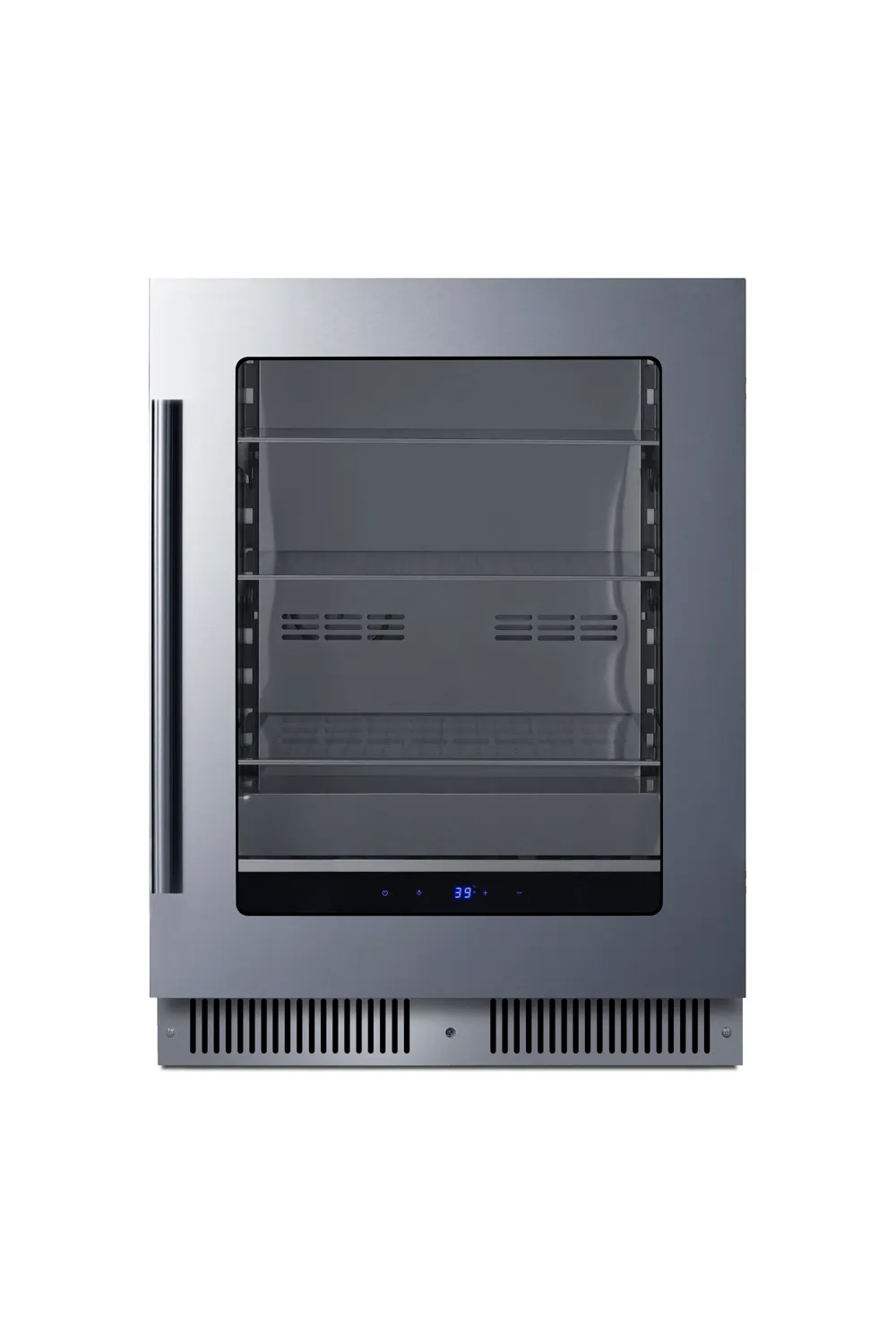 Summit SDHG2443 Glass Door Merchandiser Refrigerator, 3.5 cu.ft, Black Cabinet, Dimmable LED