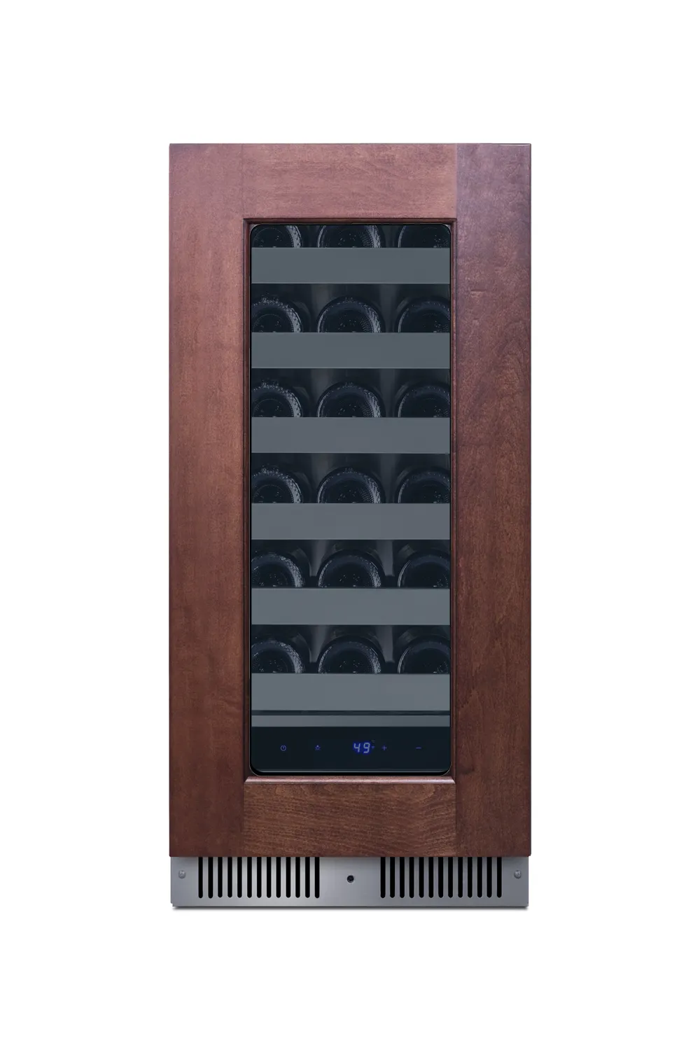 Summit SDHW1532PNR Wine Cellar, 15" Black, 1.8 Cu.ft, Glass Door, 6 Shelves, 41‑68°F Range