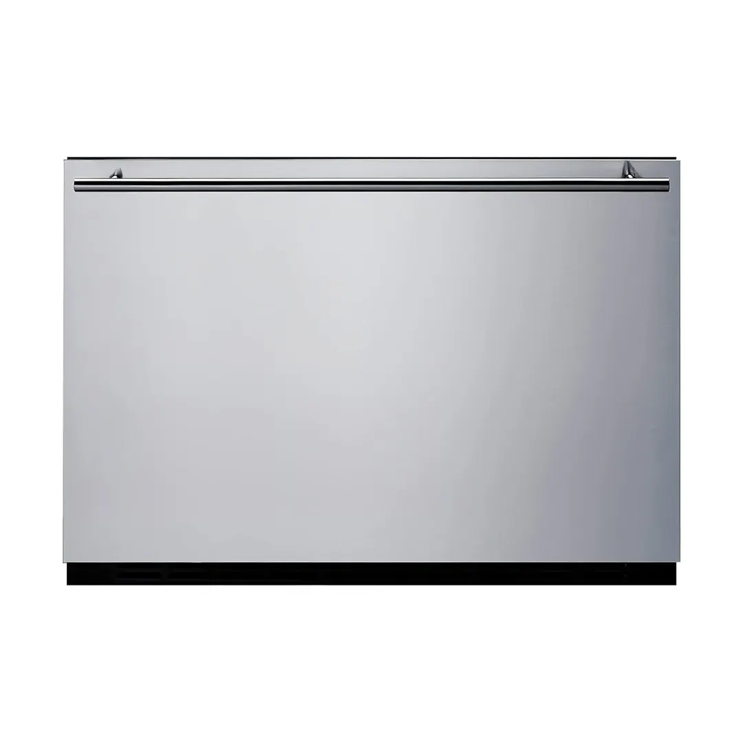 Summit SDR24 24" Built-in Stainless Steel 1-Drawer Undercounter Refrigerator in Black, 2 cu. ft.