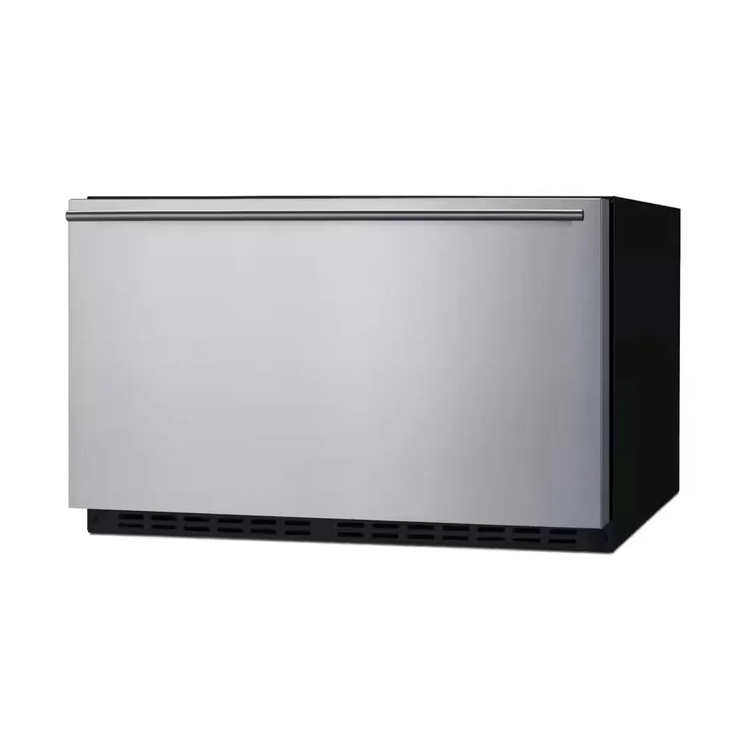 Summit SDR30 29" Built-in Stainless Steel 1-Drawer Undercounter Refrigerator in Black, 2.5 cu. ft.