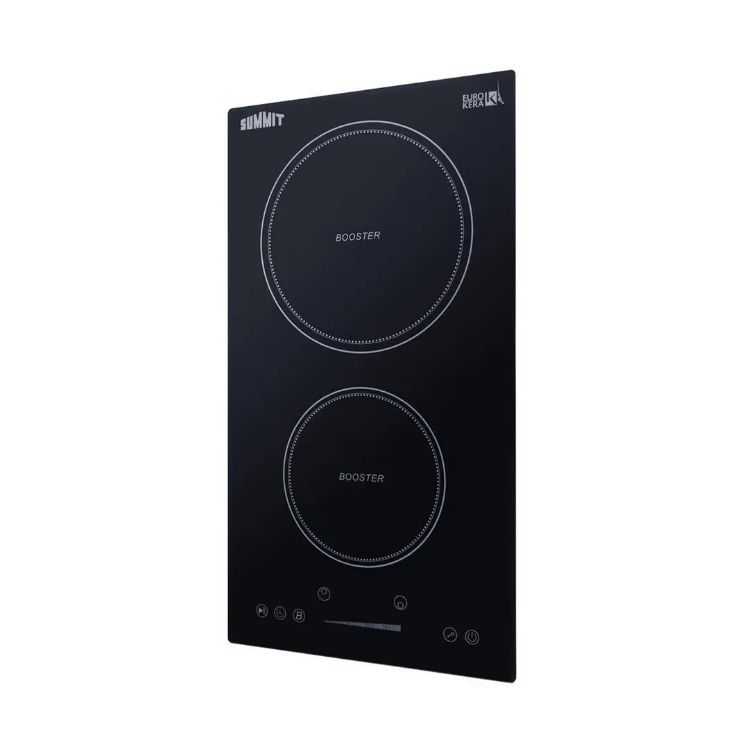 Summit SINC2B230B 12" W Drop-In Induction Range, 2 Burners