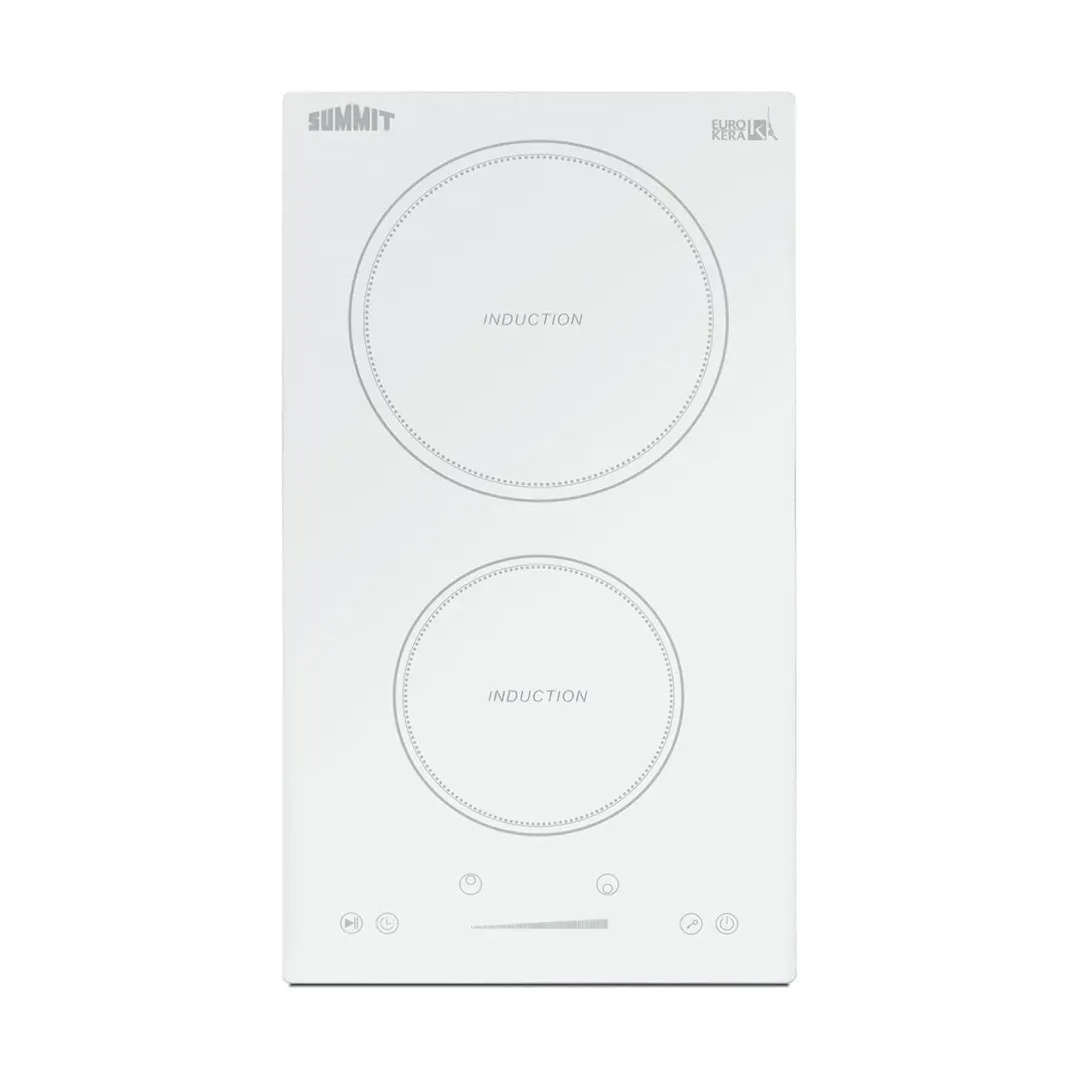 Summit SINC2B231W 12"W Induction Cooktop, 2 Burners
