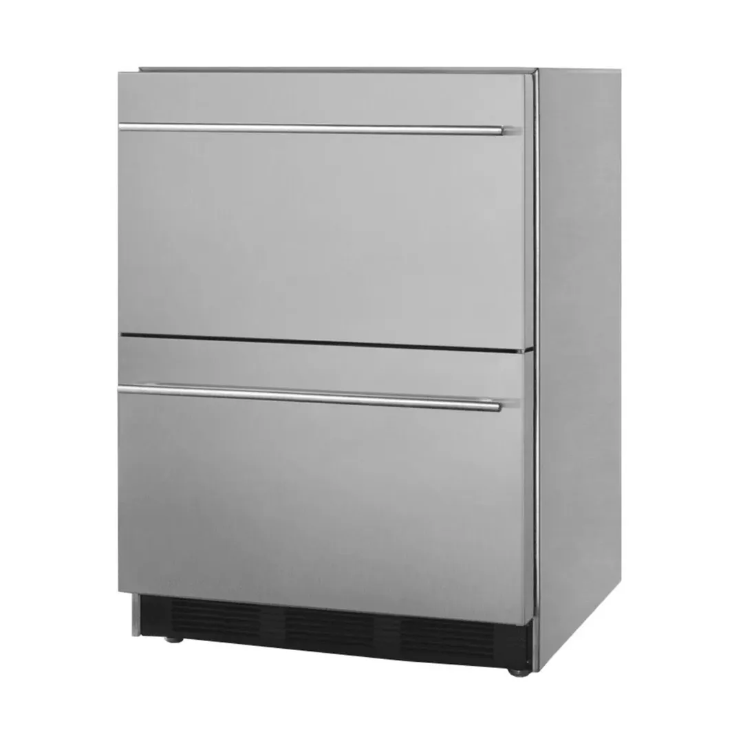 Summit SP6DBS2D7 24" Built-in or Freestanding 2-Drawers Refrigerator in Stainless Steel, 3 cu. ft.