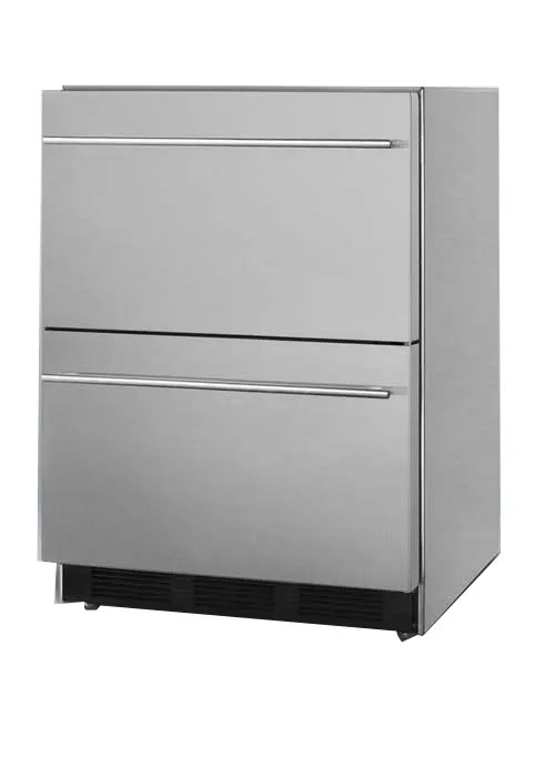 Summit SP6DBS2D7 24" Built-in or Freestanding 2-Drawers Refrigerator in Stainless Steel, 3 cu. ft.
