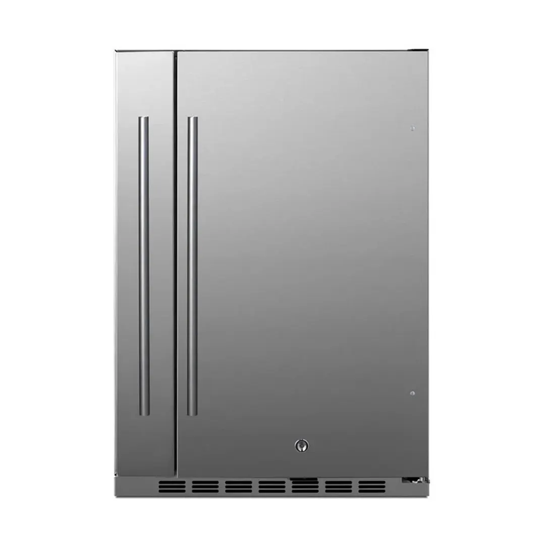 Summit SPR196OS24 24" Built-in Outdoor Refrigerator in Stainless Steel, w/ Side Storage, 3.13 cu. ft.