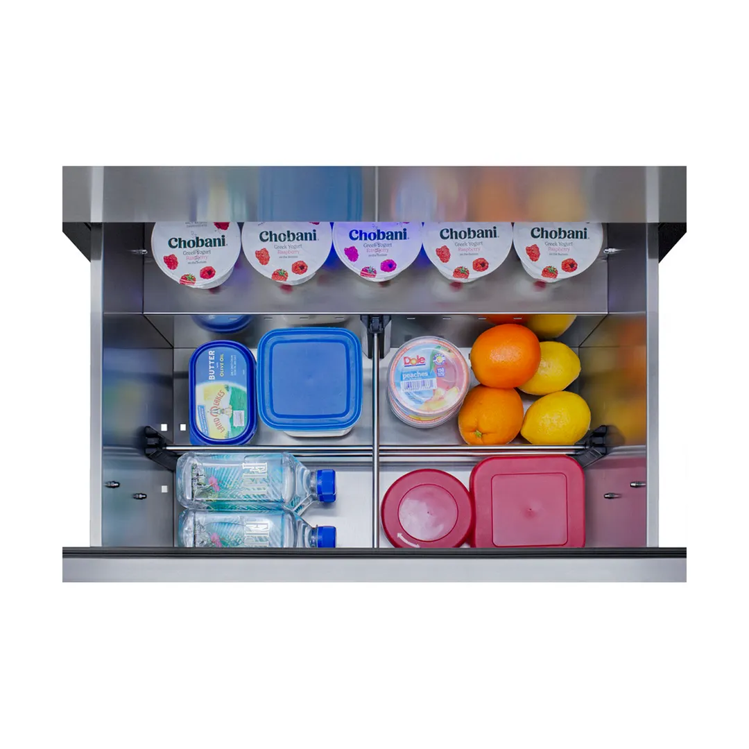 Summit SPR275OS2DADA 27" Built-in Outdoor Stainless Steel 2-Drawers Refrigerator in Black, ADA Compliant, 4.8 cu ft.