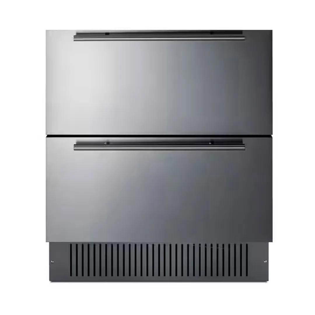 Summit SPR3032D 30" Built-in Outdoor Stainless Steel 2-Drawers Refrigerator in Black, 5.4 cu ft.