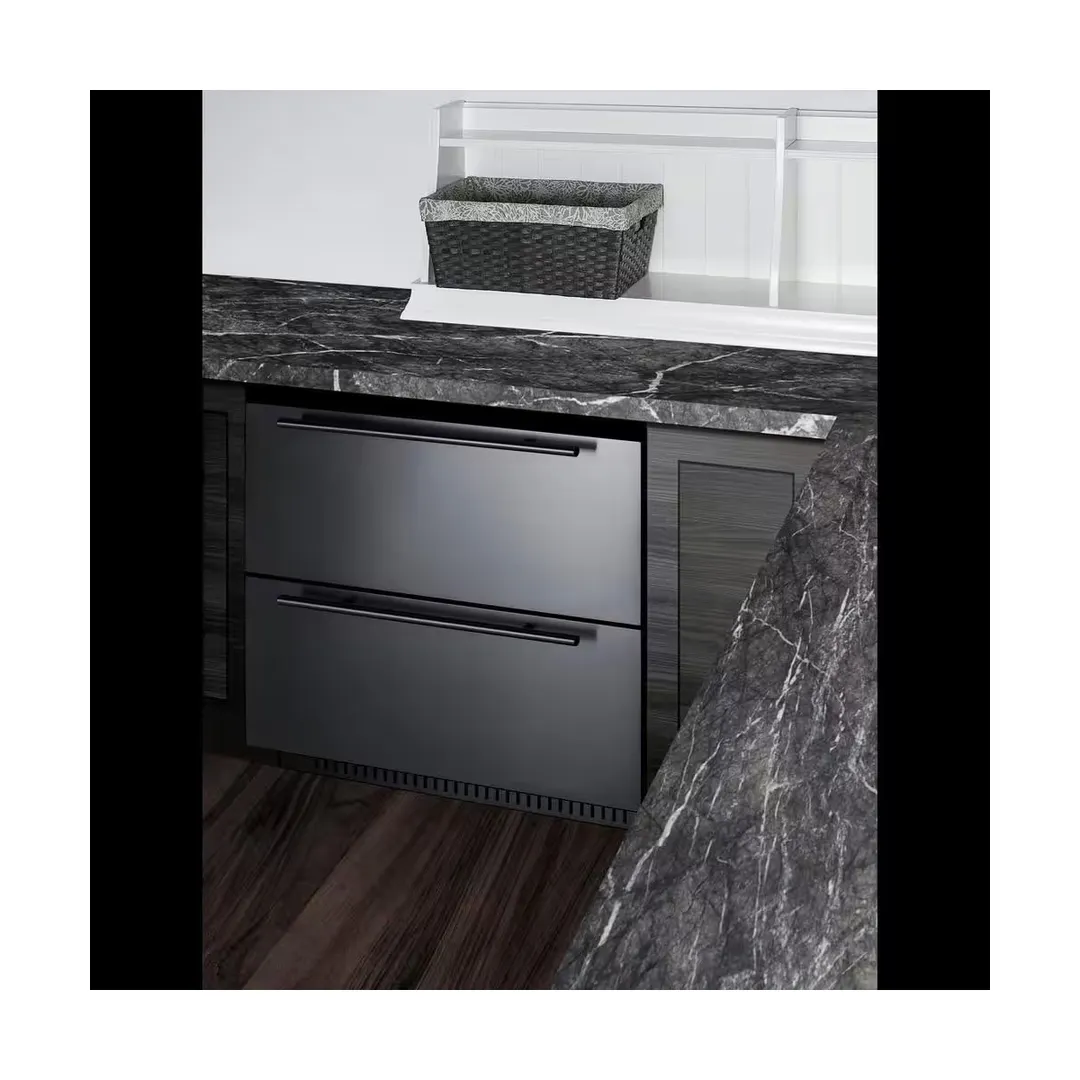 Summit SPR3032DADA 30" Built-in Outdoor Stainless Steel 2-Drawers Refrigerator in Black, ADA Compliant, 5.4 cu ft.