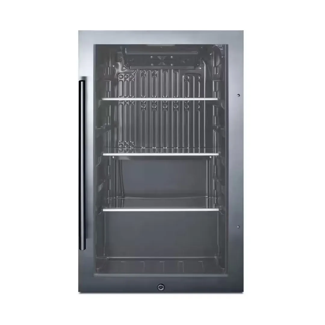 Summit SPR488BOSCSS 19" Built-in Outdoor Glass Door Refrigerator in Stainless Steel, 3.13 cu. ft.