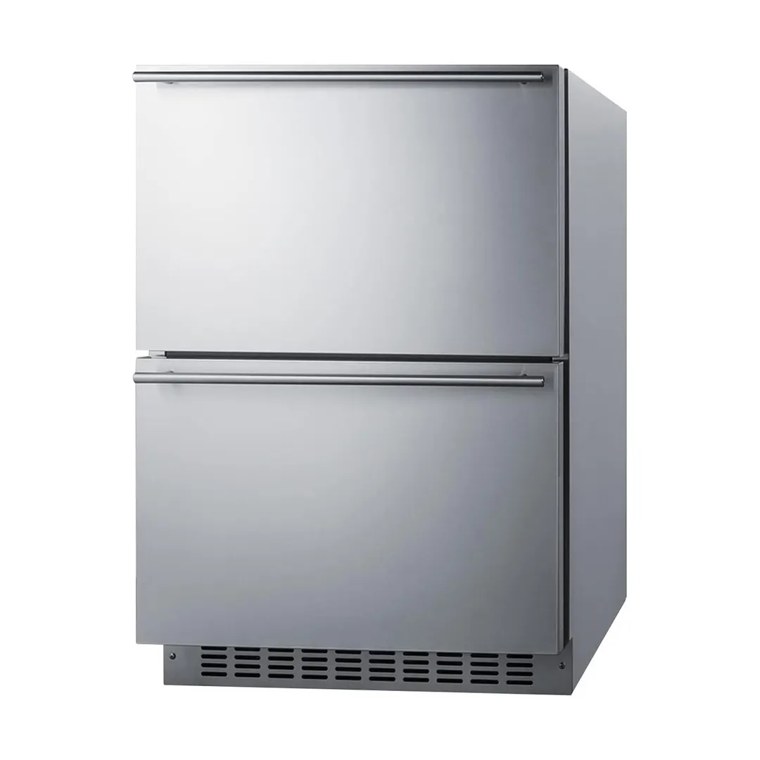 Summit SPRF34D 24" Built-in or Freestanding Refrigerator Freezer w/ Panel Ready 2 Drawers, 3.9 cu. ft.