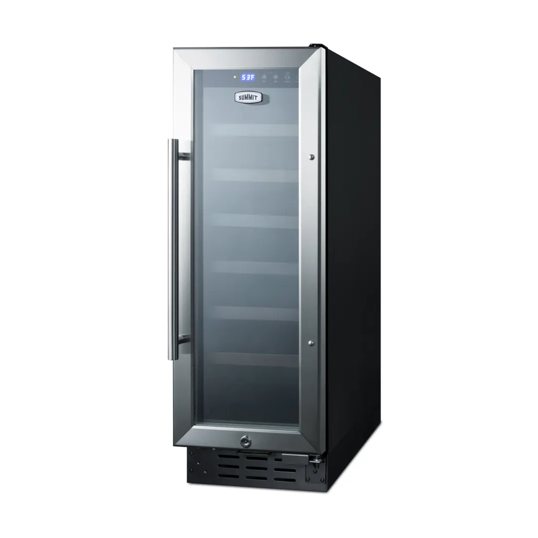Summit SWC1224B 12" Glass Door Wine Refrigerator, Single Temperature, 21 Bottles