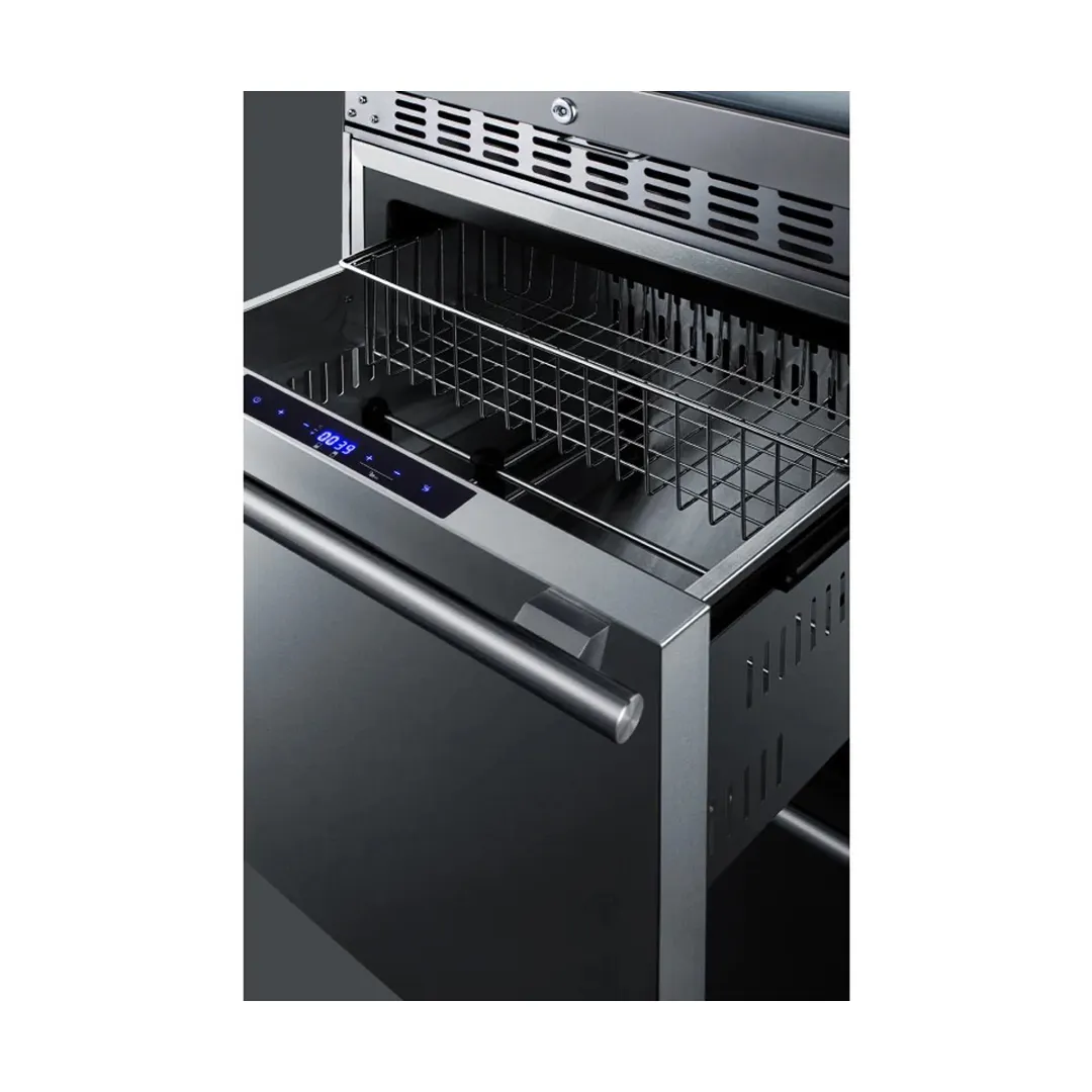 Summit SWCDRF24 24" Glass Door Wine Cooler/Refrigerator-Freezer Combo, Dual Temperature, 46 Bottles