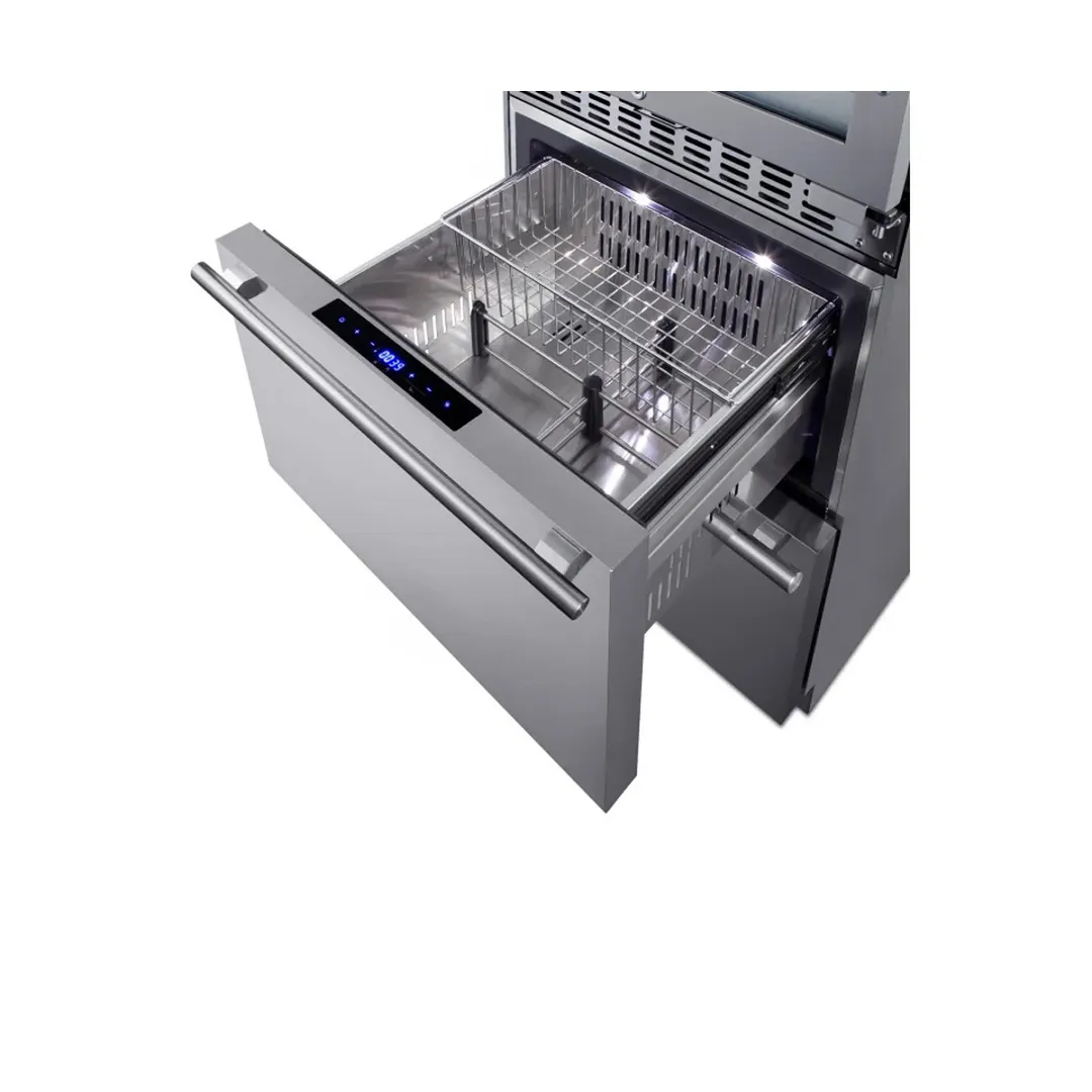 Summit SWCDRF24 24" Glass Door Wine Cooler/Refrigerator-Freezer Combo, Dual Temperature, 46 Bottles