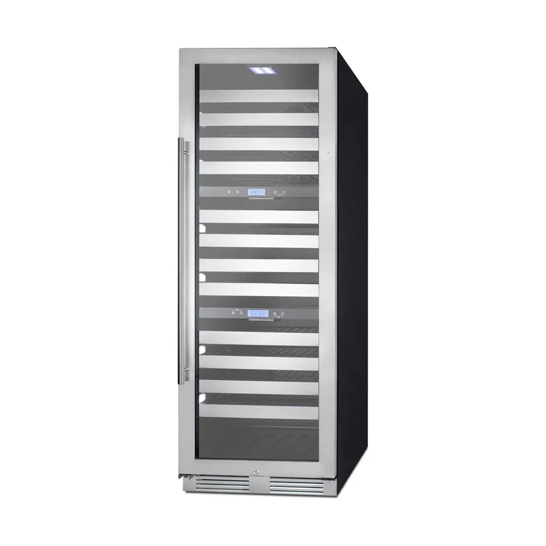 Summit SWCP1988T 24" Glass Door Wine Refrigerator, Three Temperature, 149 Bottles