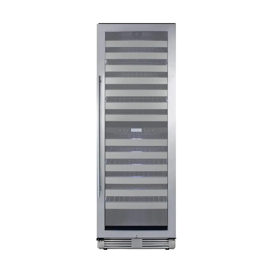 Summit SWCP2163CSS 24" Glass Door Wine Refrigerator, Dual Temperature, 163 Bottles