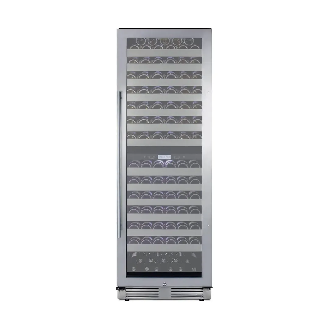 Summit SWCP2163CSS 24" Glass Door Wine Refrigerator, Dual Temperature, 163 Bottles