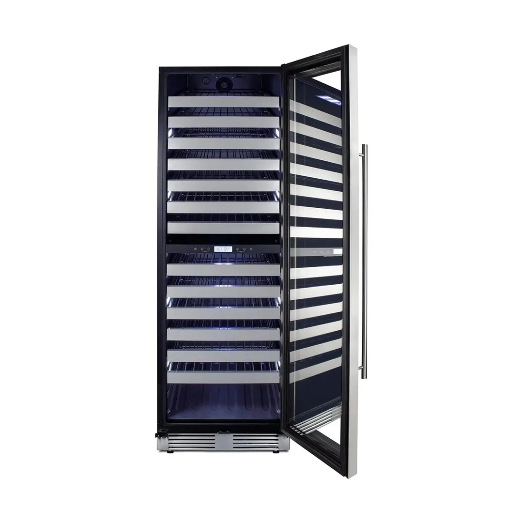 Summit SWCP2163CSS 24" Glass Door Wine Refrigerator, Dual Temperature, 163 Bottles