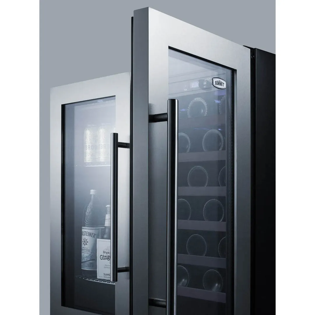 Summit SWBV3067B 30" Glass Door Wine Refrigerator, Dual Temperature, 33 Bottles