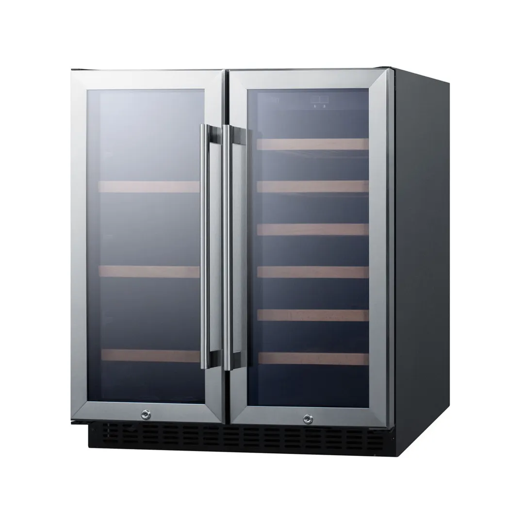 Summit SWBV3071 30" Glass Door Wine Refrigerator, Dual Temperature, 33 Bottles