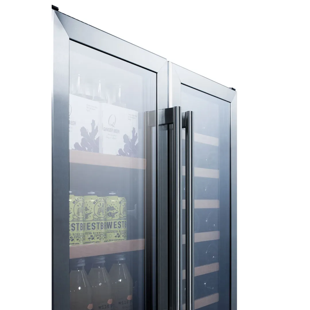 Summit SWBV3071 30" Glass Door Wine Refrigerator, Dual Temperature, 33 Bottles