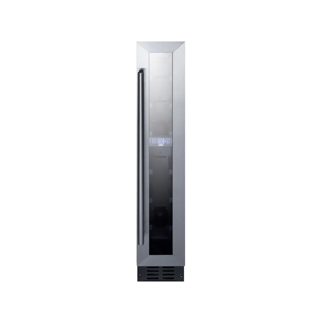 Summit SWC007 6" Glass Door Wine Refrigerator, Single Temperature, 7 Bottles