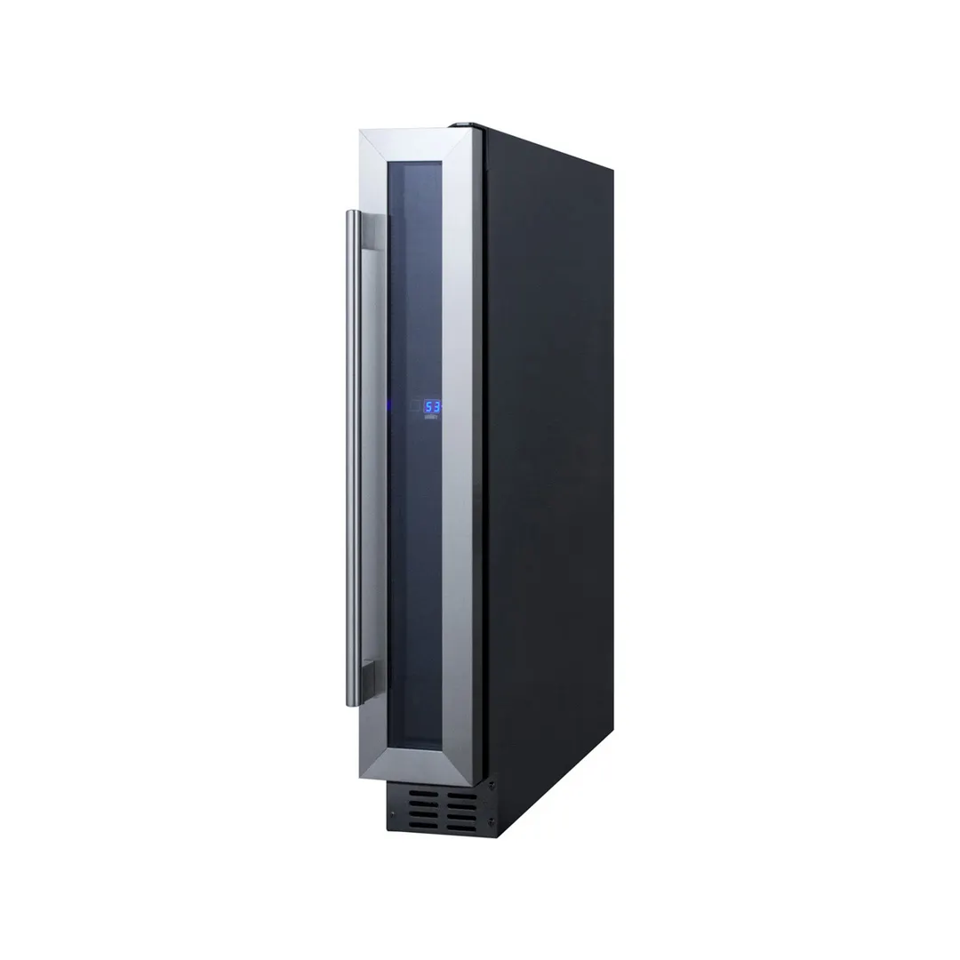Summit SWC007 6" Glass Door Wine Refrigerator, Single Temperature, 7 Bottles
