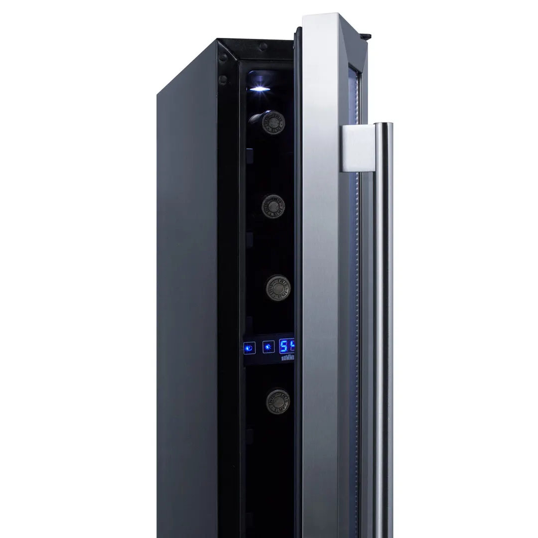 Summit SWC007 6" Glass Door Wine Refrigerator, Single Temperature, 7 Bottles