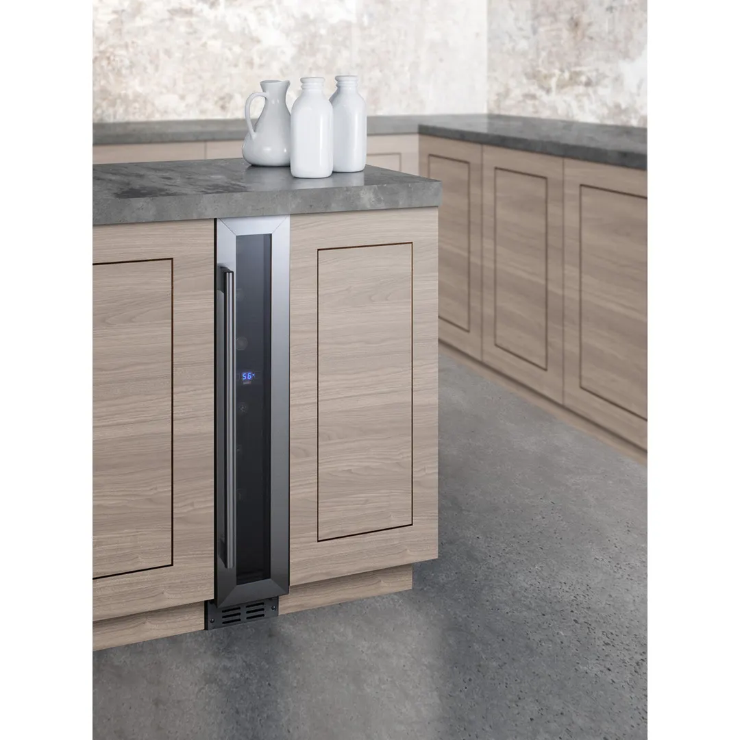 Summit SWC007 6" Glass Door Wine Refrigerator, Single Temperature, 7 Bottles