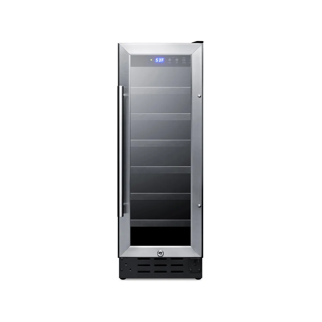 Summit SWC1224B 12" Glass Door Wine Refrigerator, Single Temperature, 21 Bottles