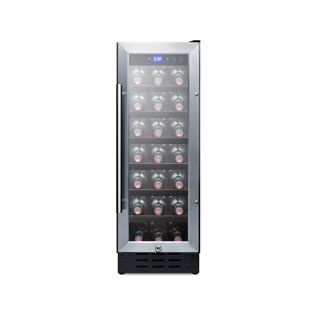 Summit SWC1224B 12" Glass Door Wine Refrigerator, Single Temperature, 21 Bottles